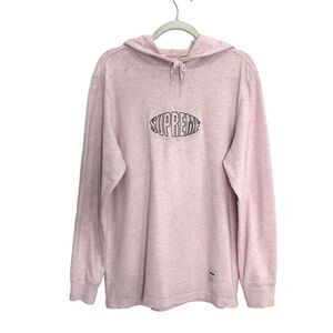 Supreme Pink front logo hoodie